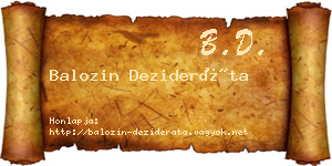 Balozin Dezideráta névjegykártya